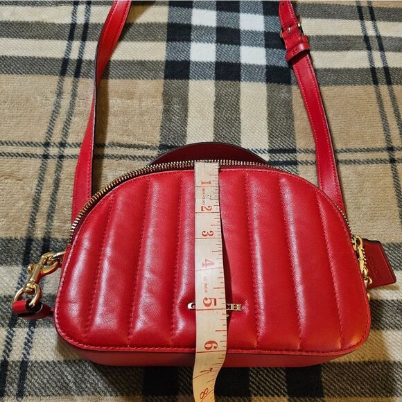 Coach Red Quilted Leather Crossbody Bag - Picture 9 of 9
